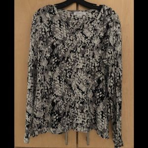 Fancy Thermal Top- M -100% Cotton-Liz Claiborne